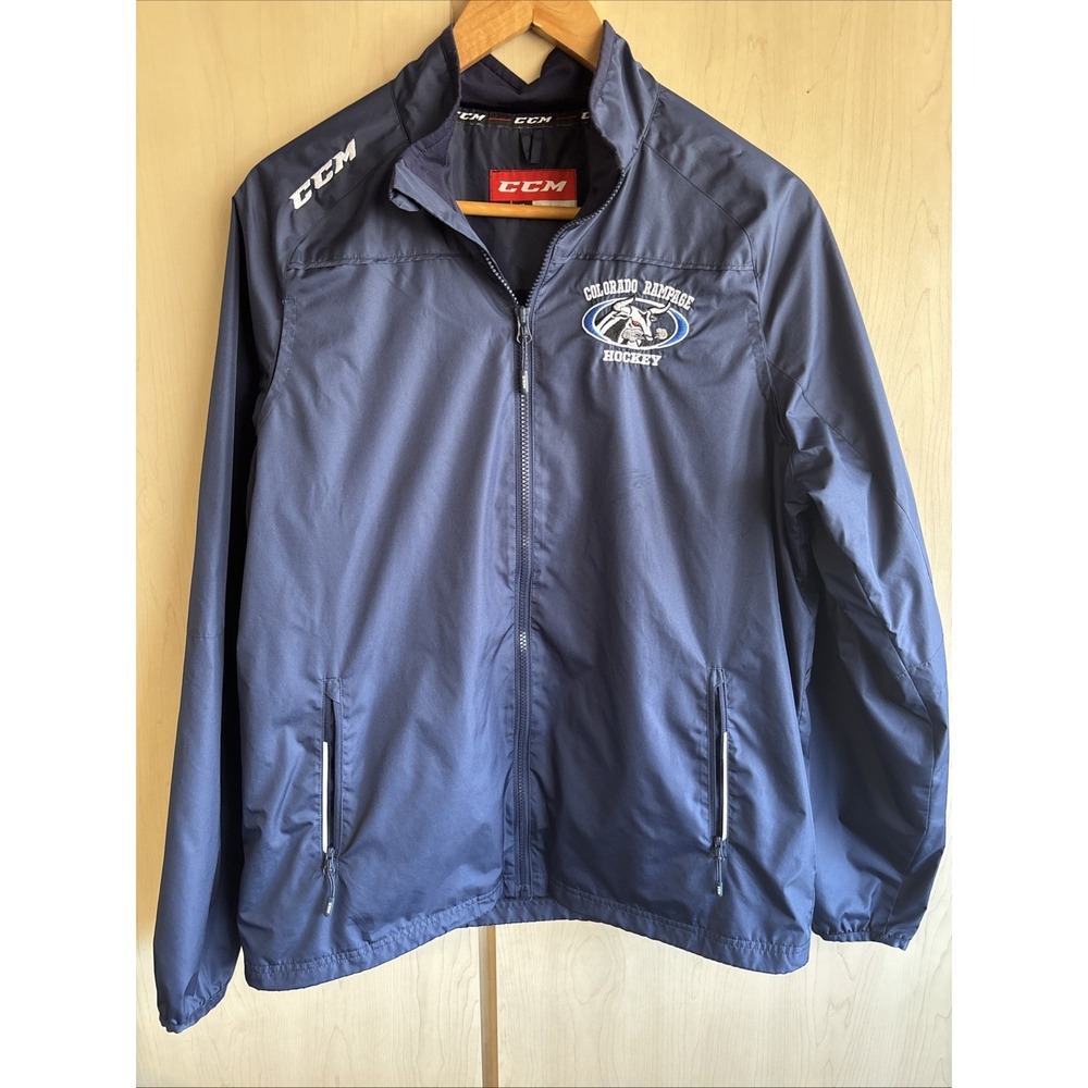 CCM Colorado Rampage Hockey Jacket Mens Medium Tactical Cool Full Zip Pockets